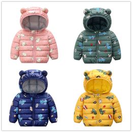 Menoea Children Outerwear Cartoon Kids Winter Outerwear Long Sleeve Down Hooded Girl Cartoon Parkas boy winter jacket coat LJ201203