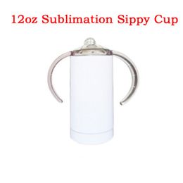 Sublimation Sippy Mug Cup With Flat Lids Handle Lids Stainless Steel Tumblers Double Insulated Mugs Kids Cups FREE By Epack YT199505