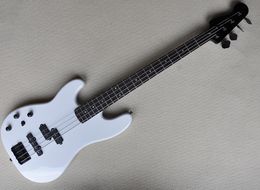 Left Hand White 4 Strings Electric Bass Guitar with Rosewood Fingerboard