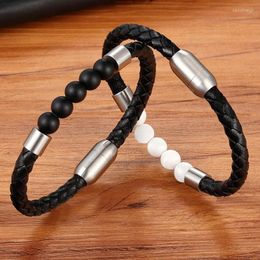 Charm Bracelets 618 Big Promotion Neo-Gothic Personality Combination Men's Leather Bracelet Natural Tiger Eye Stone Low Price Unique Gif