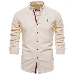 Men's Dress Shirts American Standard Cotton Linen Shirt For Man Slim Fit Long Sleeve Tops Tee Spring Autumn Summer Casual Handsome Men Vere2