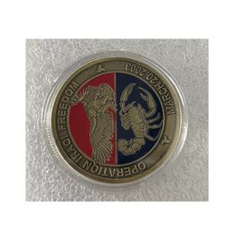 The Iraq War Souvenir Operation Iraqi Freedom Collection Art STGeorge and The Dragon Pattern Bronze Plated Commemorative Coin.cx