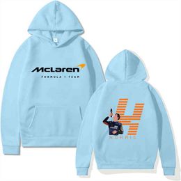 F1 Mclaren Team Racing Fans Mens Hoodies Winter Formula One Racer Lando Norris Hoodie Men/women Oversized Clothing