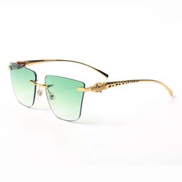 Red and green sunglasses for Woman fashion Butterfly lens gold black panther head classic UV400 PC Customise Alloy Frame new hot birthday gift girlfriend sunglass