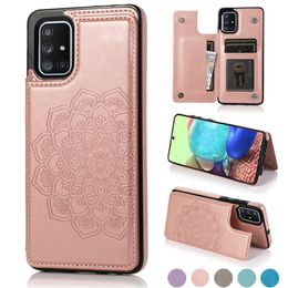 New Retro PU Flip Leather Cases For Samsung A81 A90 A91 A20E A50 A51 A21S A10E Multi Card Holder Phone Cases Not10 20 Ultra Cover