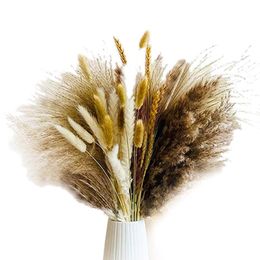 Decorative Flowers & Wreaths Small Pampas Grass Centerpieces For Tables 100 Stems Dried Arrangements -Boho Home Decor Perfect WeddingDecorat