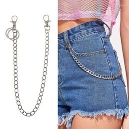Keychains 16" Punk Belt Wallet Chain Waist Pants Pocket With Keyring For Jeans Wallets Keys Jewerly Unisex Enek22