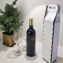 Sublimation Wine Bottle Caddy Storage MDF Beer Bottls Box Detachable White Blanks Boxes Customized Gift Wholesale A02