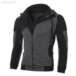 Mrmt 2022 Brand Men Sweatshirts Colorblock Double Zipper Hoodie Vest For Male Slim Hoodie Sweatshirt L220730