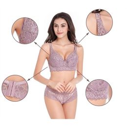 Hot Full cup thin underwear small bra plus size wireless adjustable lace Women's bra breast cover B C D cup Large size Lace Bras T200609