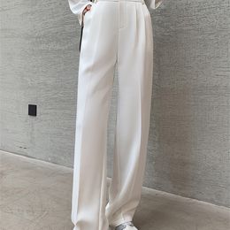 Yitimoky White Pants for Women Office Lady High Waist Clothes Work Korean Fashion Black Full Length Side Stripe Trousers 220325