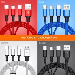 Cables trenzados de nailon de 1,2 M, varios colores, Cable de carga rápida USB tipo C, Cable cargador Android para teléfonos xiaomi Samsung Huawei