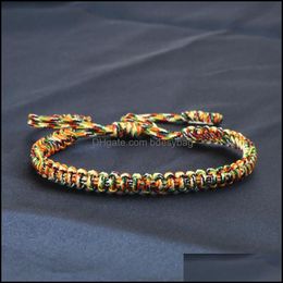 Tennis Bracelets Jewellery Mticolor String Men Bracelet Good Lucky Rope Charm Bangles Adjustable Women Wrap Couple Ma Dhjx2