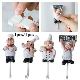 Kitchen Creative Chef Cartoon Storage Rack Hooks Wall Hanger Kitchen Hooks for Utensils 220527