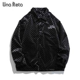 Una Reta Men Jacket 2022 New Men Clothing Streetwear High quality Single-breasted Jacket Oversized Hip hop Print Coats Men T220816