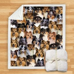 Blankets You Will Have A Bunch Of Shetland Sheepdogs Blanket 3D Printed Fleece On Bed Home Textiles Dreamlike
