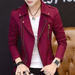 Spring And Autumn Jacket Mens Sports Trend Youth Lapel Handsome Slim Trendy Outerwear 220816