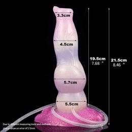 Nxy Dildos Yocy Thick 5 7cm Liquid Silica Gel Simulated Ejaculation Water Spray Penis for Men and Women Anal Plug Fun Massage 0316