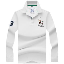 POLO Shirts winter men's Long sleeve polo shirt High Quality Solid Colour Men Polos 3D Embroidery Poloshirt 8 Colours 210308