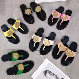 Slippers women slides slipper Summer Sexy Sandals designers real leather platform sandal Flats fashion Old flower shoes Ladies