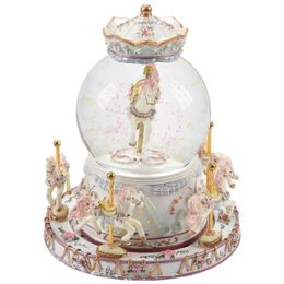 Decorative Objects & Figurines Rotate Music Box Luxury Carousel Glass Ball Doll Miniature Dollhouse Toy With Castle In The Sky Tune Perfect