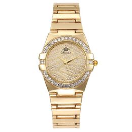 Wristwatches Fashion Gypsophila Diamond Casual Women Watches Clock Full Shell Dial Quartz Watch Ladies Steel Band