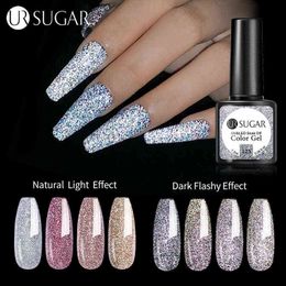 Nail Gel Toy 7 5ml Disco Reflective Polish Silver Colourful Soak Off Auroras Uv Led Diy Art Decoration 0328