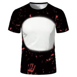 Halloween Shirt Party Supplies Sublimation Bleached T-shirt Heat Transfer Blank Bleach Shirt fully Polyester tees US Sizes for Men Women