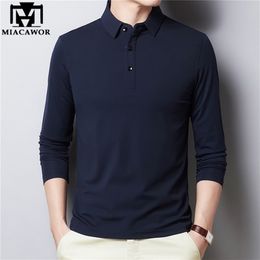 Polo Shirt Men Cotton Long sleeve Polo Shirts Male Classic Solid Colours Slim Fit Tee shirt Homme Men Clothing T894 220702