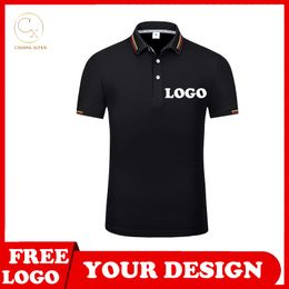 Summer POLO shirt 8 Colour custom short sleeved solid Colour lapel printing DIY brand text 220623