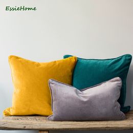 HOME 15 Colour Available Fashion Colours High End Fine Velvet Cushion Cover Pillow Case Piping Y200103