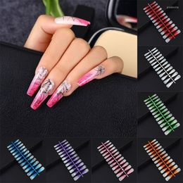 False Nails Fashion Wearable Manicure Tool Detachable DIY Nail Tips Brushed Fake Two-tone Gradient Long Ballerina Prud22