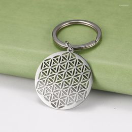 Keychains COOLTIME Flower Of Life Buddhist Necklace Keychain Seed Sacred Geometry Jewellery Yoga Christmas Gift Enek22