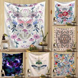 Tapestry Psychedelic Butterfly Hanging Wall Cloth Mandala Moon Flower Carpet Ta