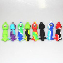 Silicone Hand Pipe Smoking Tobacco Pipes New Design Glass Bubblers FDA Herb Grinder wax pen