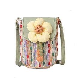 Storage Bags Summer Woven Bag Small Shoulder Messenger Mobile Phone Mini WomenStorage