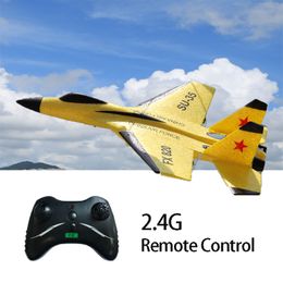 SU 35 RC Remote Control Aeroplane 2 4G Fighter Hobby Plane Glider EPP Foam Toys Kids Boys Gift 220713