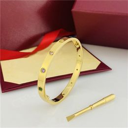 A Classic stainless steel bracelet women men bangle silver gold rose designer simple fashion buckle couple bracelets gift Easter Christmas unisex party mens womens