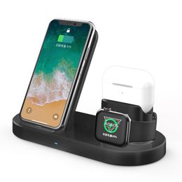 15W Wireless Charger Stand 3 In 1 For iPhone 12 11 XR Watch EarPhone Fast Charge Wireless Charging Stand