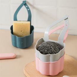 Faucet Mounted Drain Basket Kitchens Sink Sponge Brush Storage Rack Plastic Holder Box Kitchen Gadget 20220517 D3