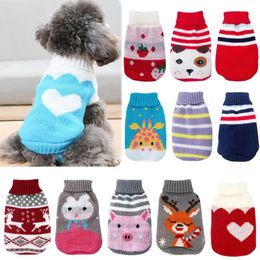 Dog Apparel Cartoon Puppy Sweater Winter Warm Clothing For Small Dogs Christmas Costume Chihuahua Coat Knitting Crochet Cloth JerseyDog