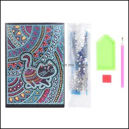 Diy Special Shaped Diamond Painting Notebook Diary Book 60 Pages A5 Embroidery Cross Stitch Note Xmas Gift Drop Delivery 2021 Supplies Arts