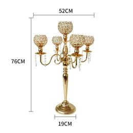 chandelier sconces UK - Crystal Candlesticks Pillar Glass Metal Candle Tealight Holders Lantern Home Wedding Table Centerpieces AccessoriesDecoration 245k