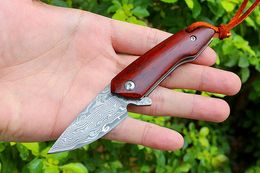 Little King Mini Keychain Pocket Dollowing Knife VG10 Damasco lâmina Handal