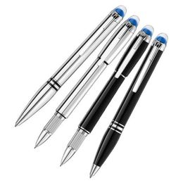 Luxury Gift Pen High quality Black Resin and Grey Silver Metal Roller Ball Pen Fountain Pens Stationery office school supplies With Serial number Highest quality
