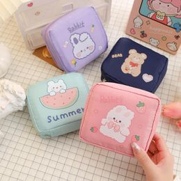 Storage Bags Cartoon Sanitary Napkin Towels Bag Girl Travel Mini Makeup Korean Style Small Money Card Lipstick Earphone BagStorage