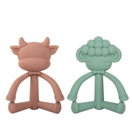 Baby Tandjes Toys 0-6 Maand 6-12 Maanden, Soothe Babies Sore Gums - BPA Free 3D Silicone Bijtring Chew Toy, Cute Animal Pattern