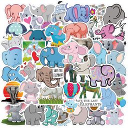 50pcs Cute Elephant Stickers lovely animal Graffiti Kids Toy Skateboard car Motorcycle Bicycle Sticker Decals Wholesale
