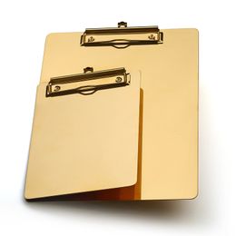 Clipboards high quality golden metal A4 A5 A6 restaurant menu painting hospital clip Clipboard for logo