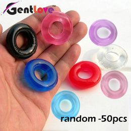 50Pcs TPE Lock Sperm Rings sexy Toys For Men Cock Delay Time Adult Sleeve Male